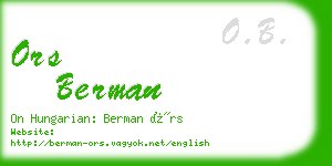 ors berman business card
